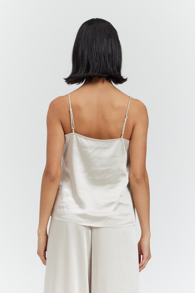 Bias Satin Raw Edge Tank