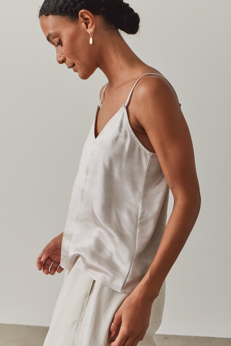 Bias Satin Raw Edge Tank