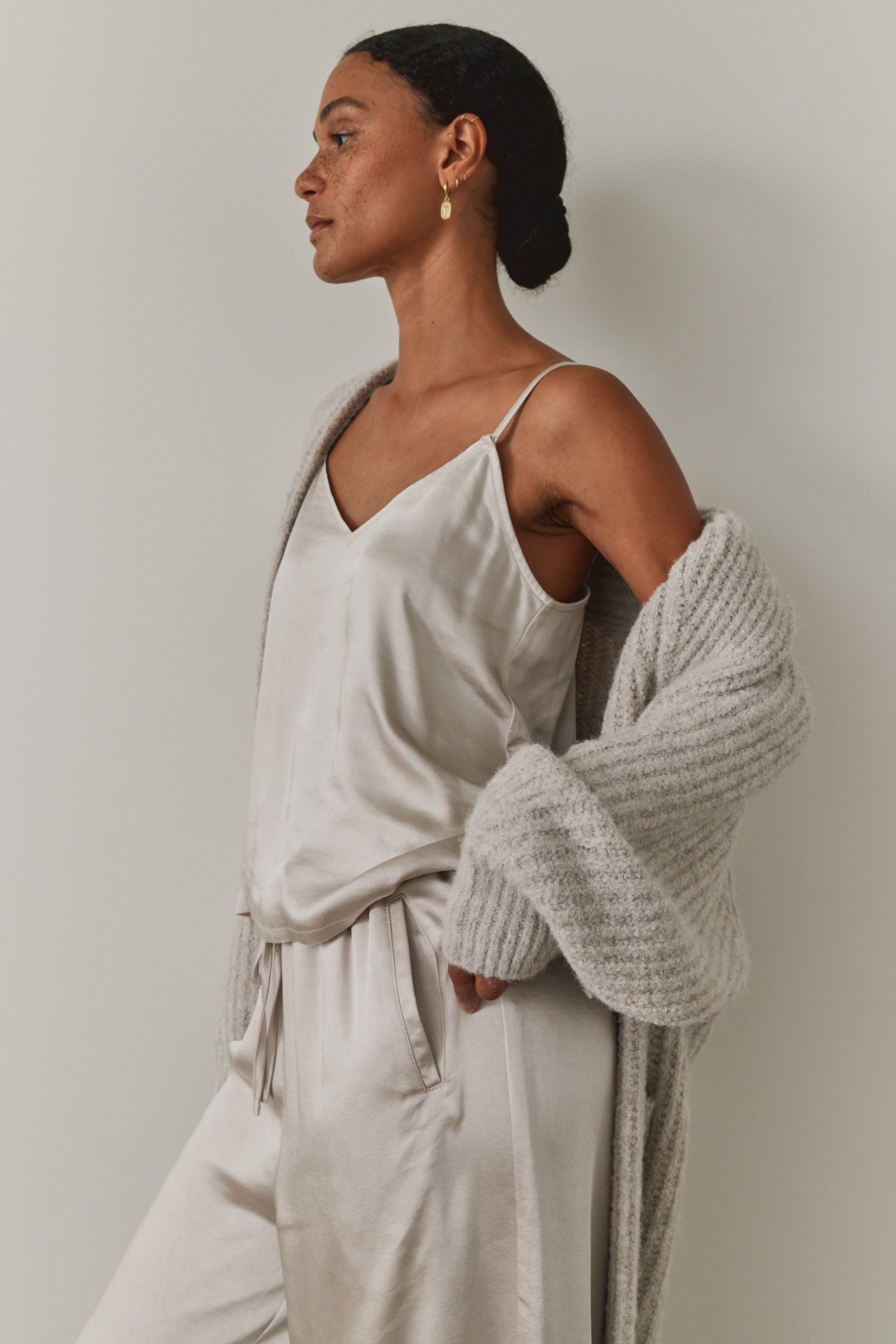 Bias Satin Raw Edge Tank