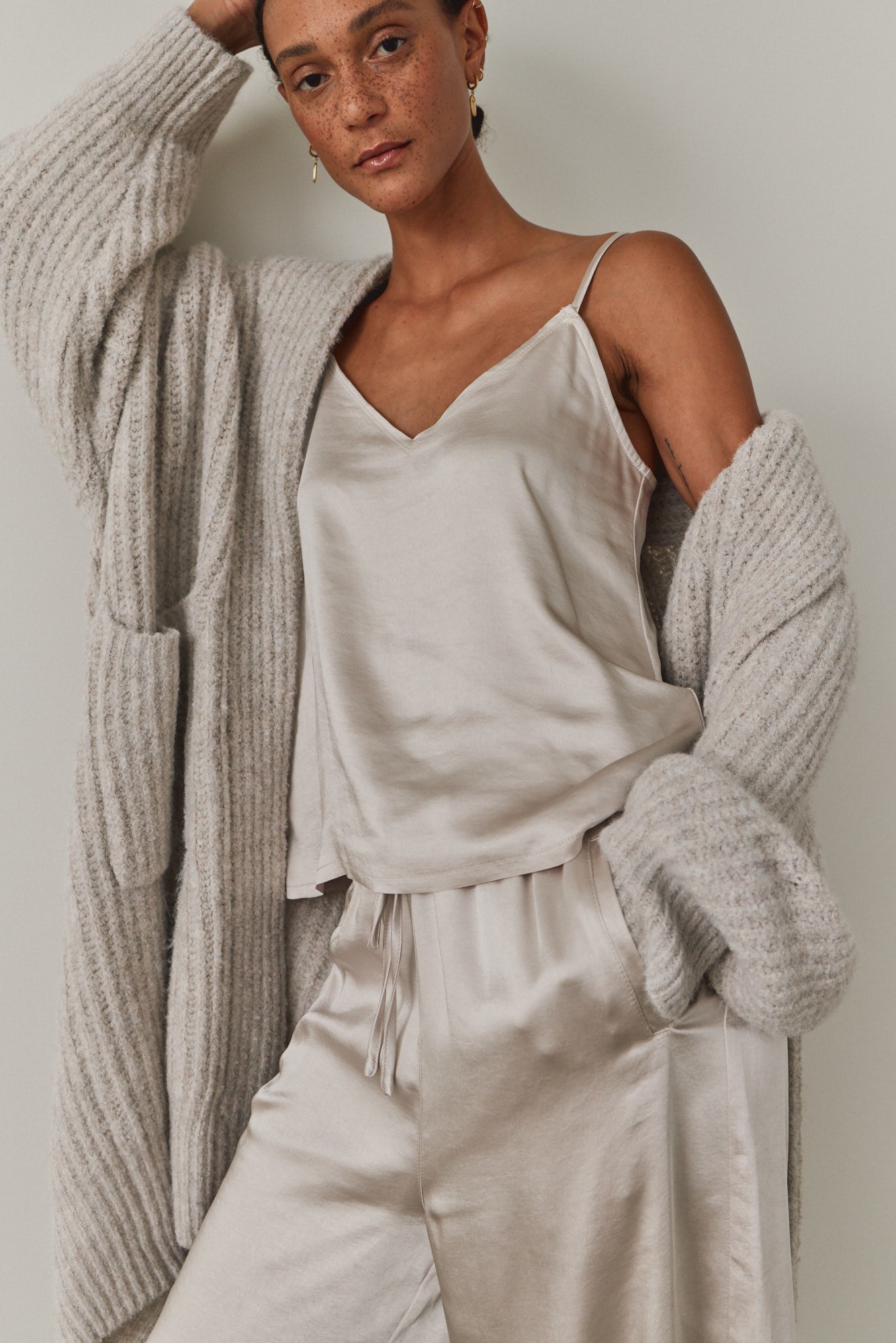 Bias Satin Raw Edge Tank