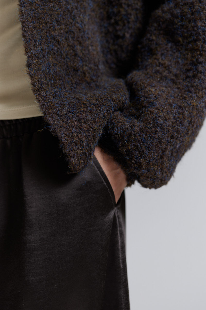 Wool Blend Open Texture Cardigan