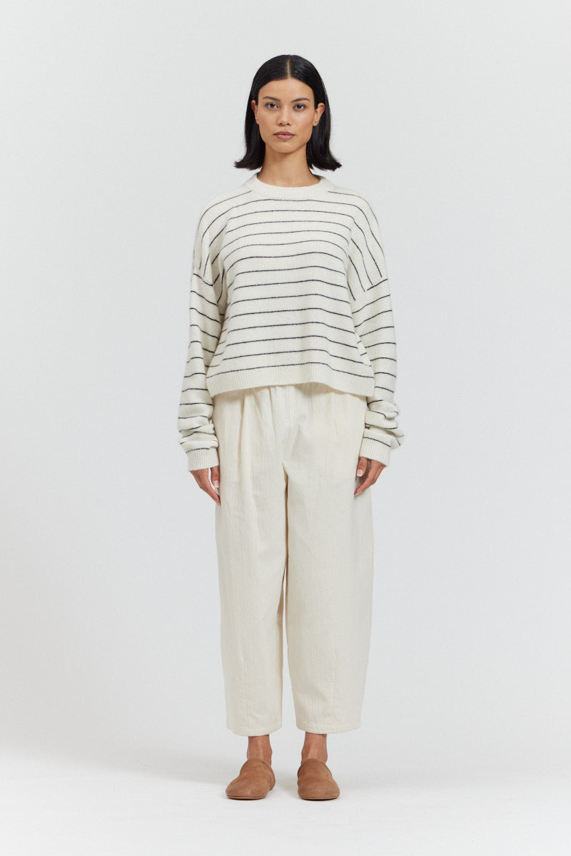 스트라이프 스웨터 탑