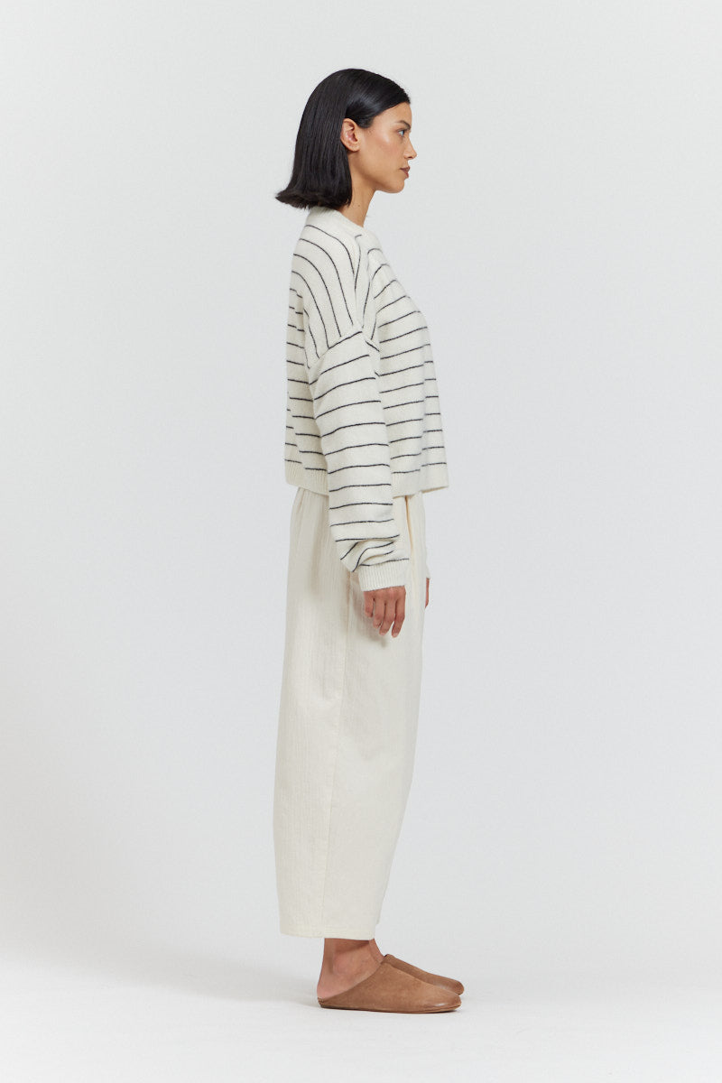 스트라이프 스웨터 탑