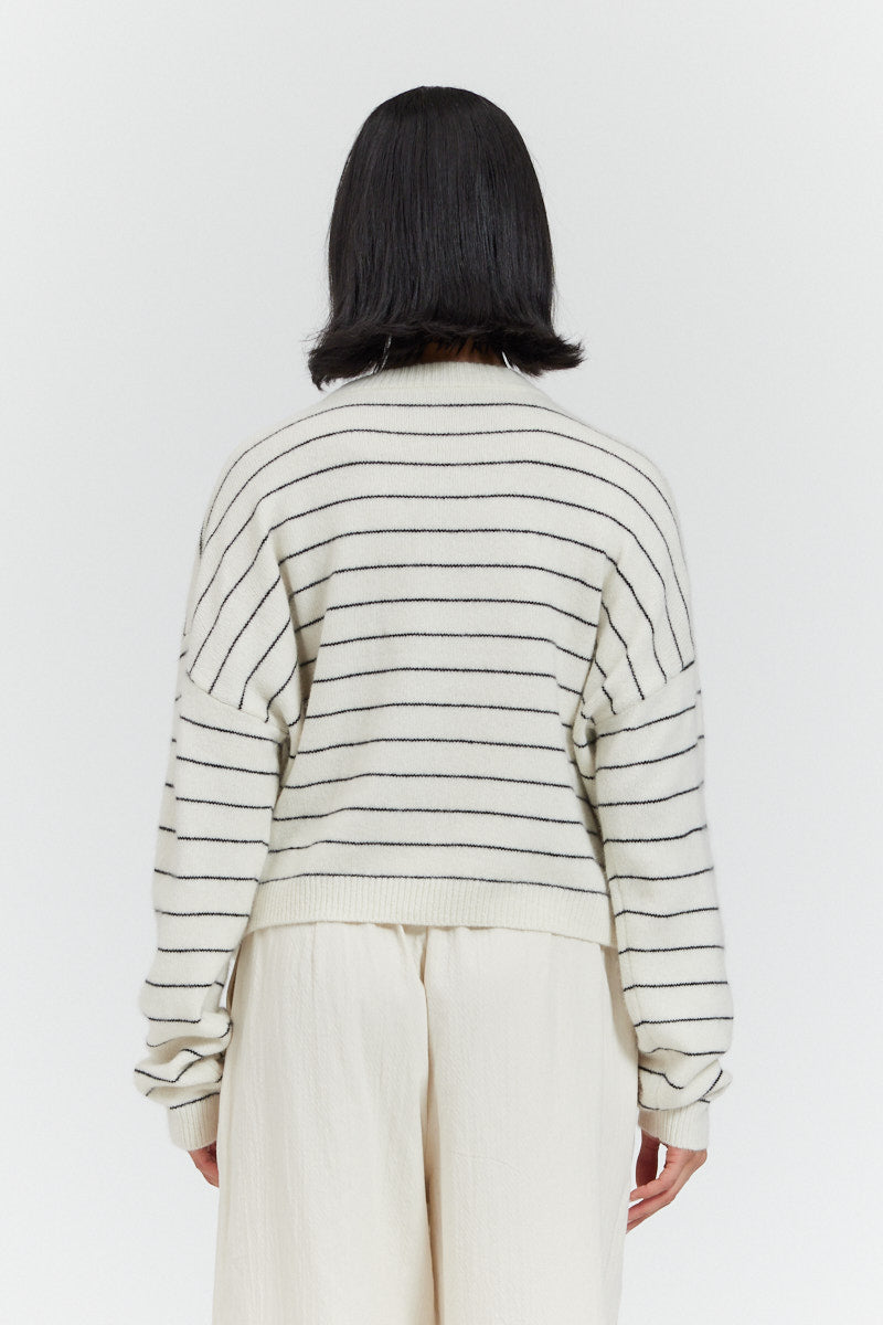 스트라이프 스웨터 탑