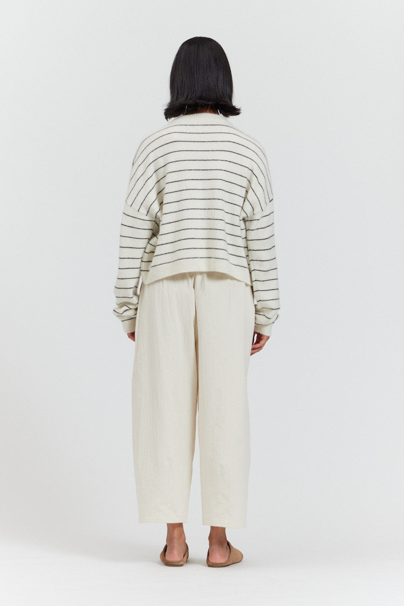 스트라이프 스웨터 탑
