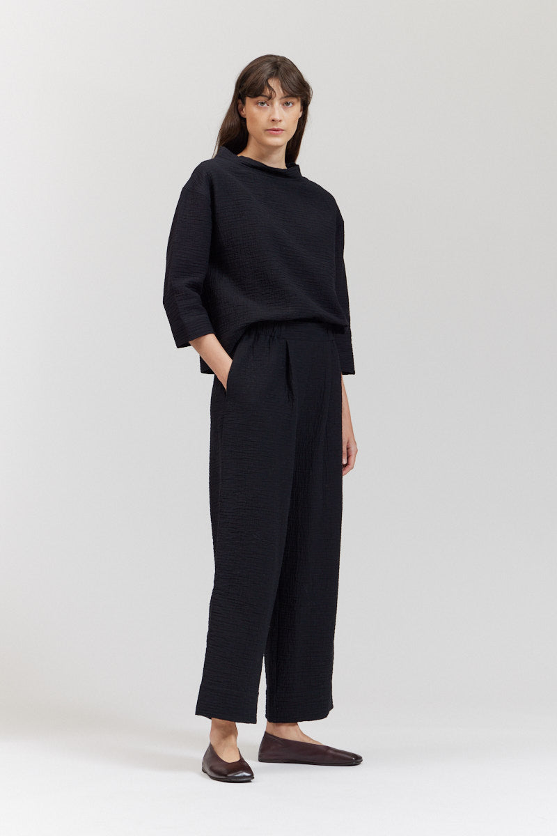 Textured Cotton Lantern Pant