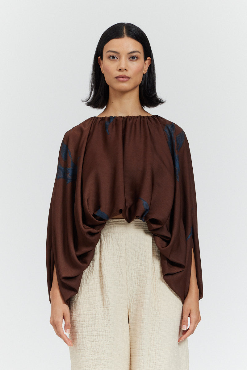 Softly Draped Print Top