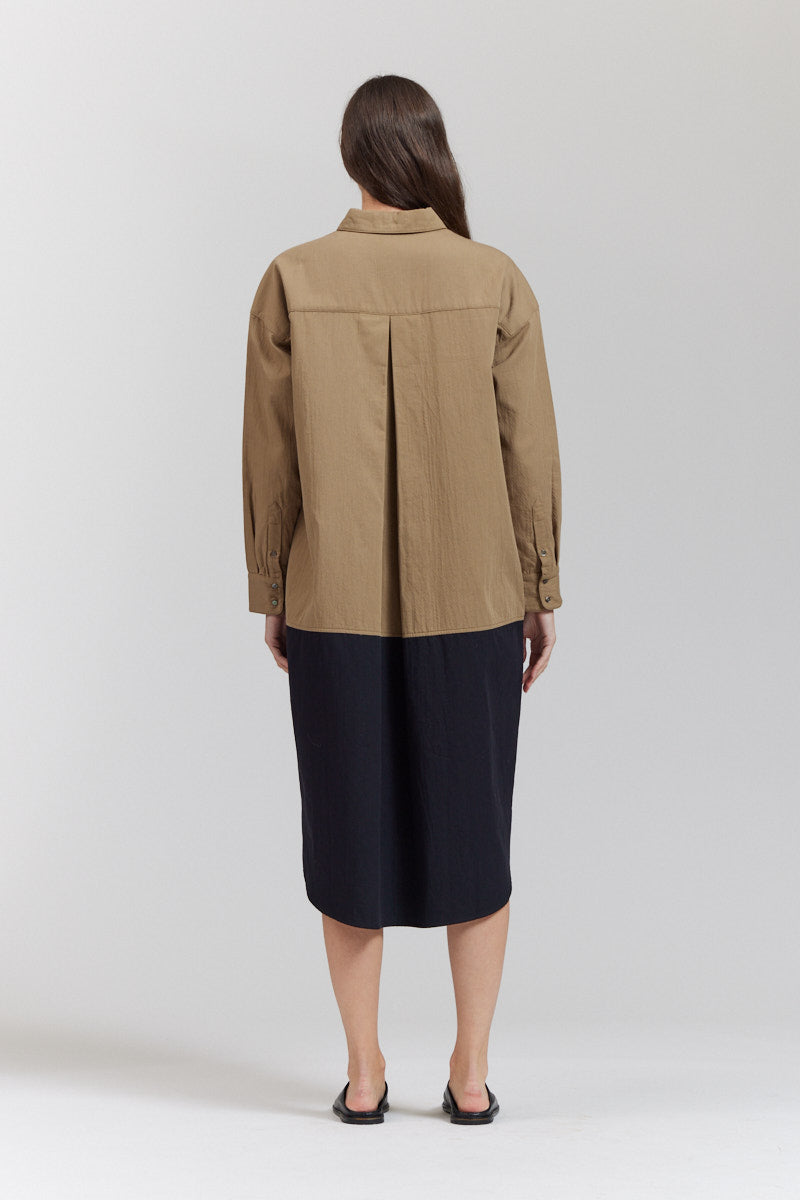 Two Tone Shirt Dress