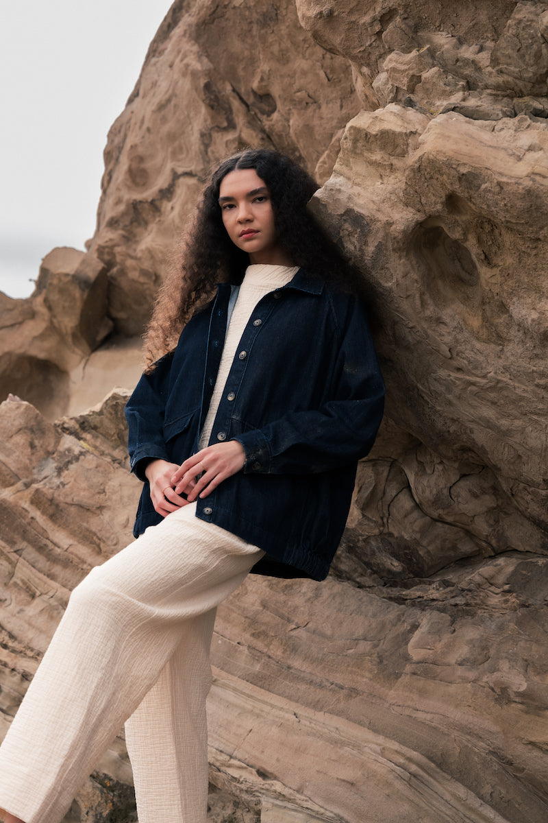 High Neck 3/4 Sleeve Top