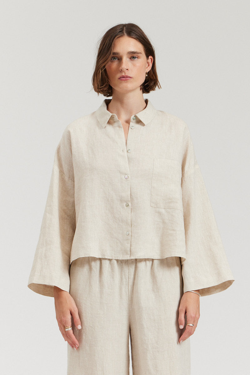 Crop Linen Shirt