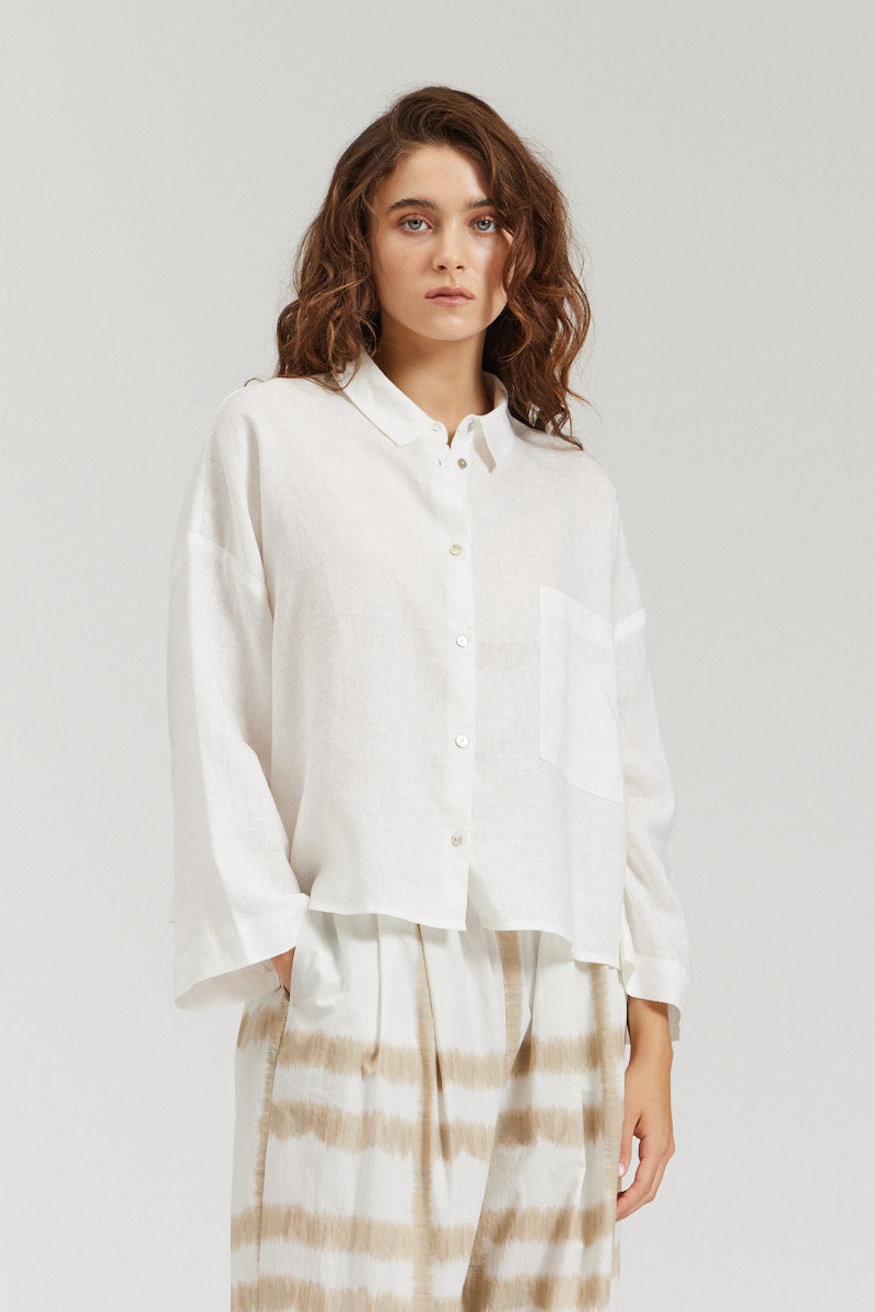 Crop Linen Shirt