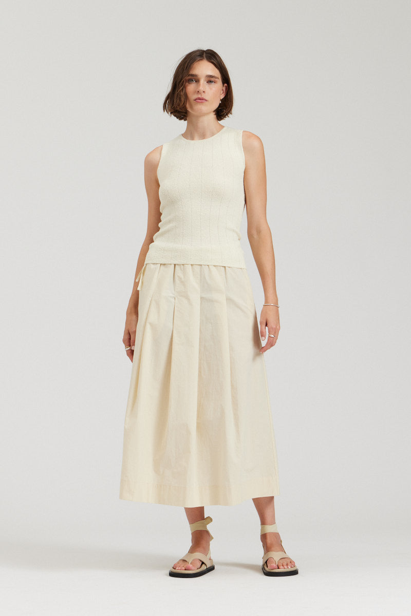 Pleated Cotton Skirt