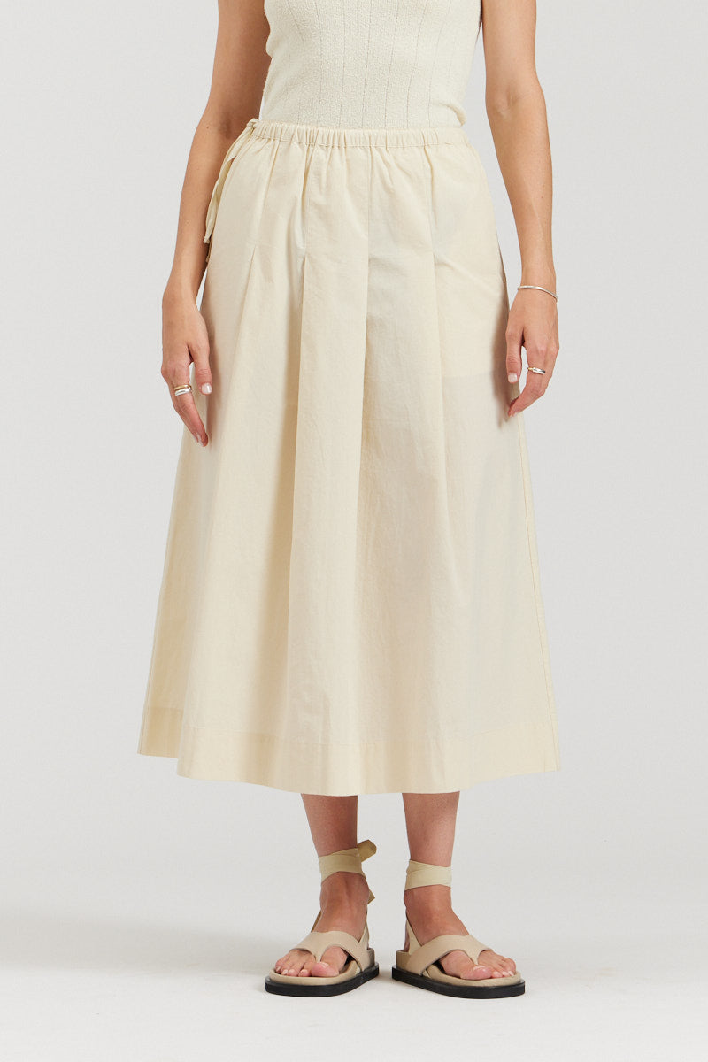 Pleated Cotton Skirt