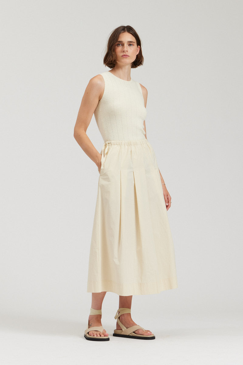 Pleated Cotton Skirt