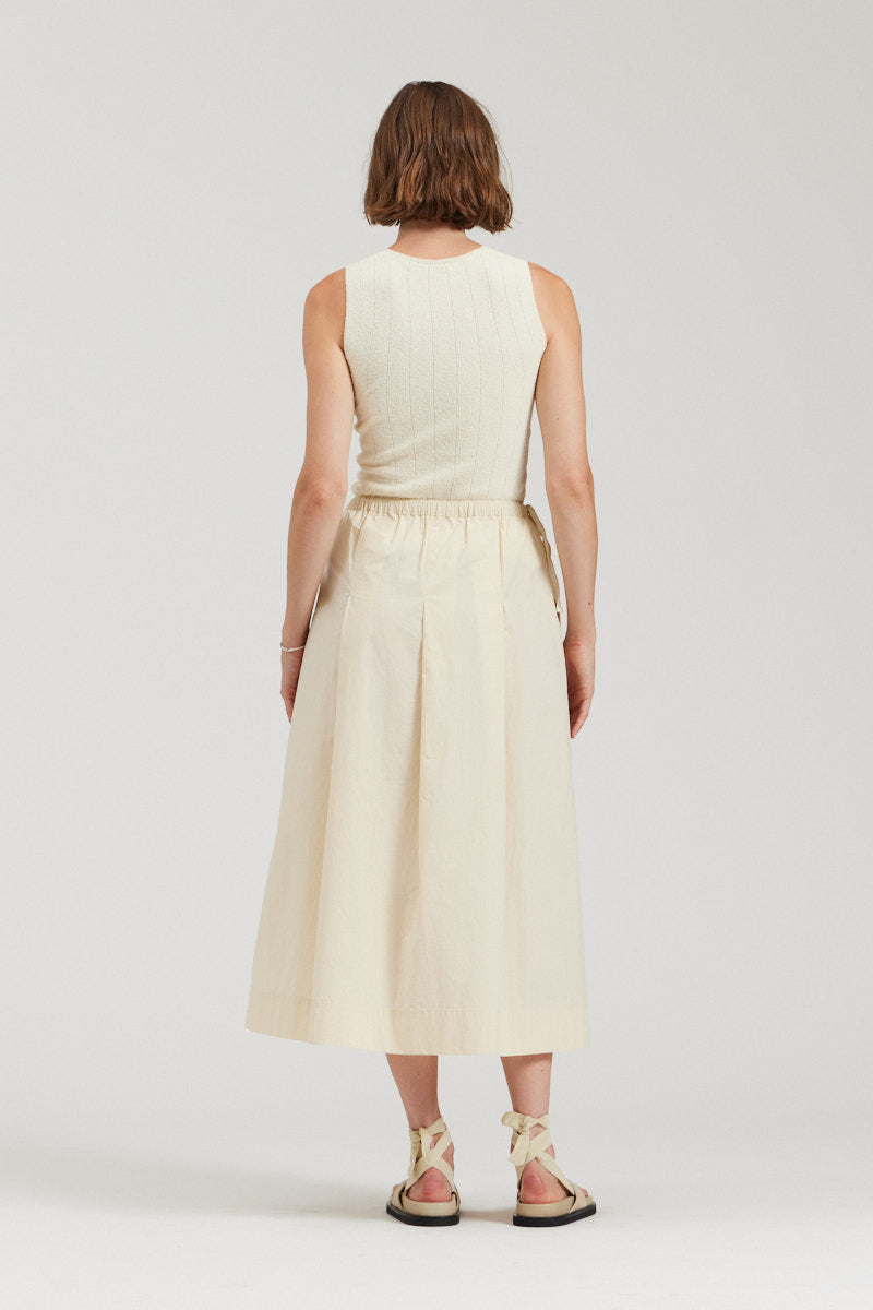 Pleated Cotton Skirt