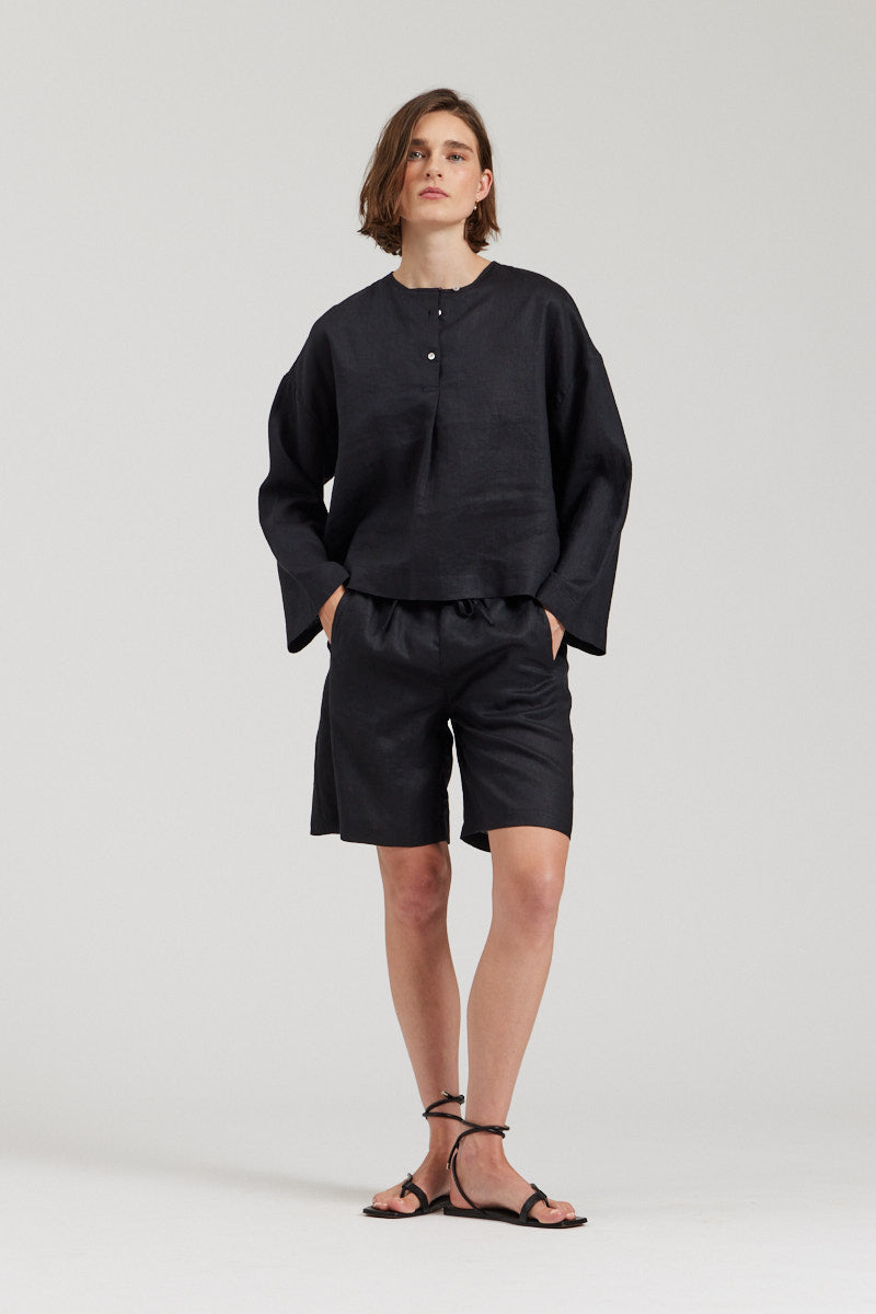 Long Linen Shorts