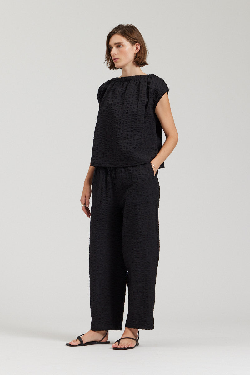 Gathered Boatneck Blouse