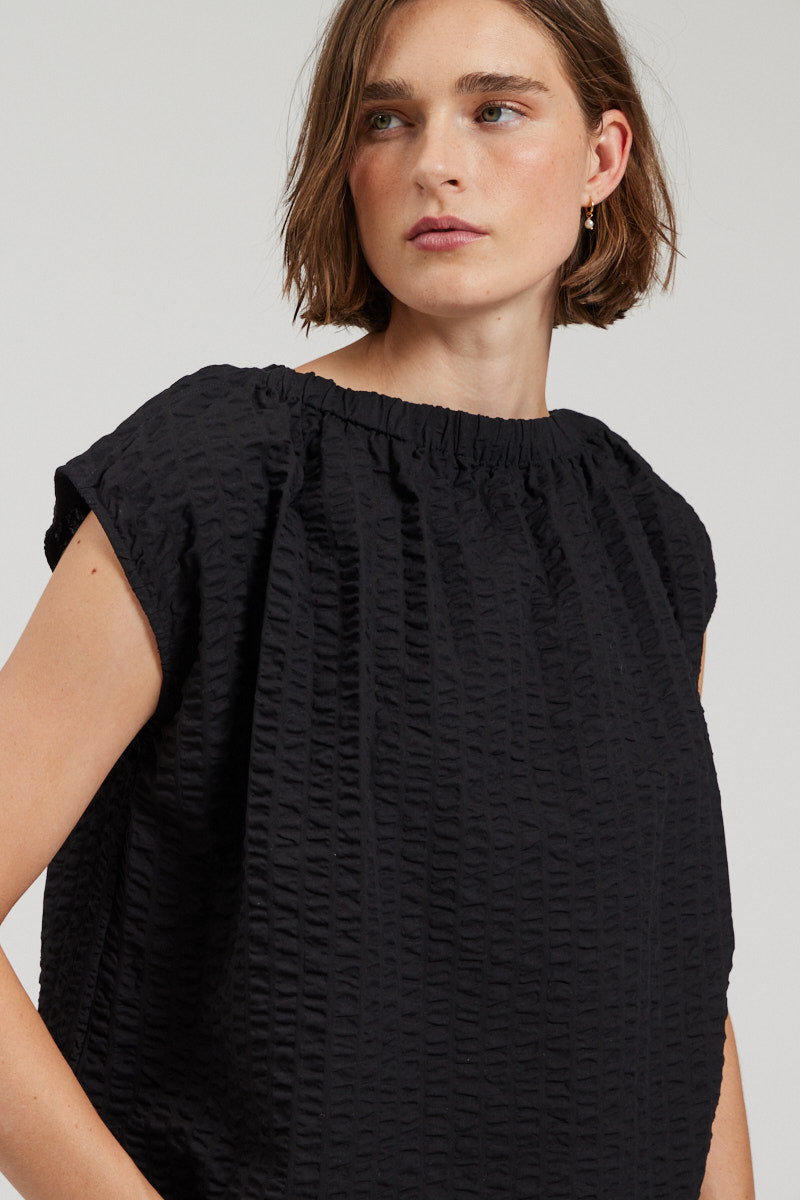 Gathered Boatneck Blouse
