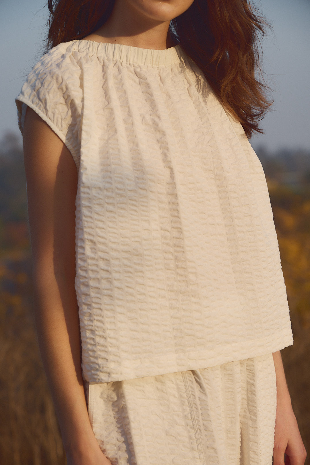 Gathered Boatneck Blouse