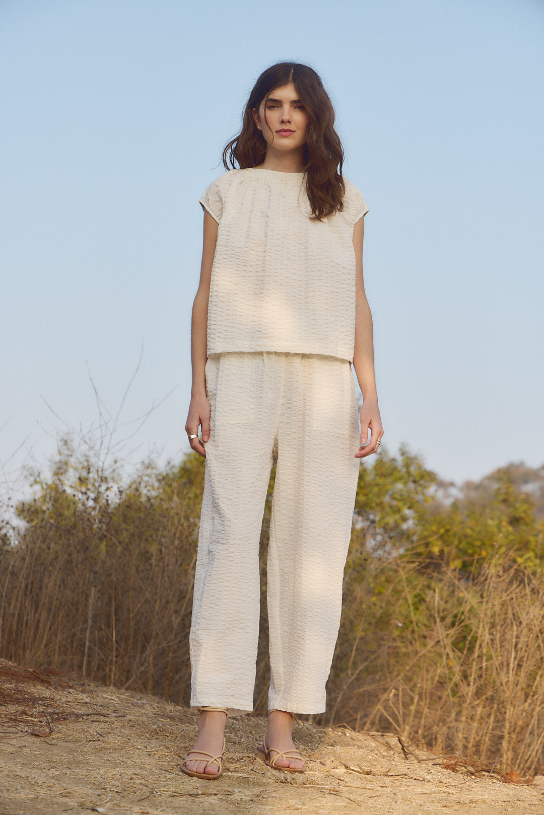 Gathered Boatneck Blouse