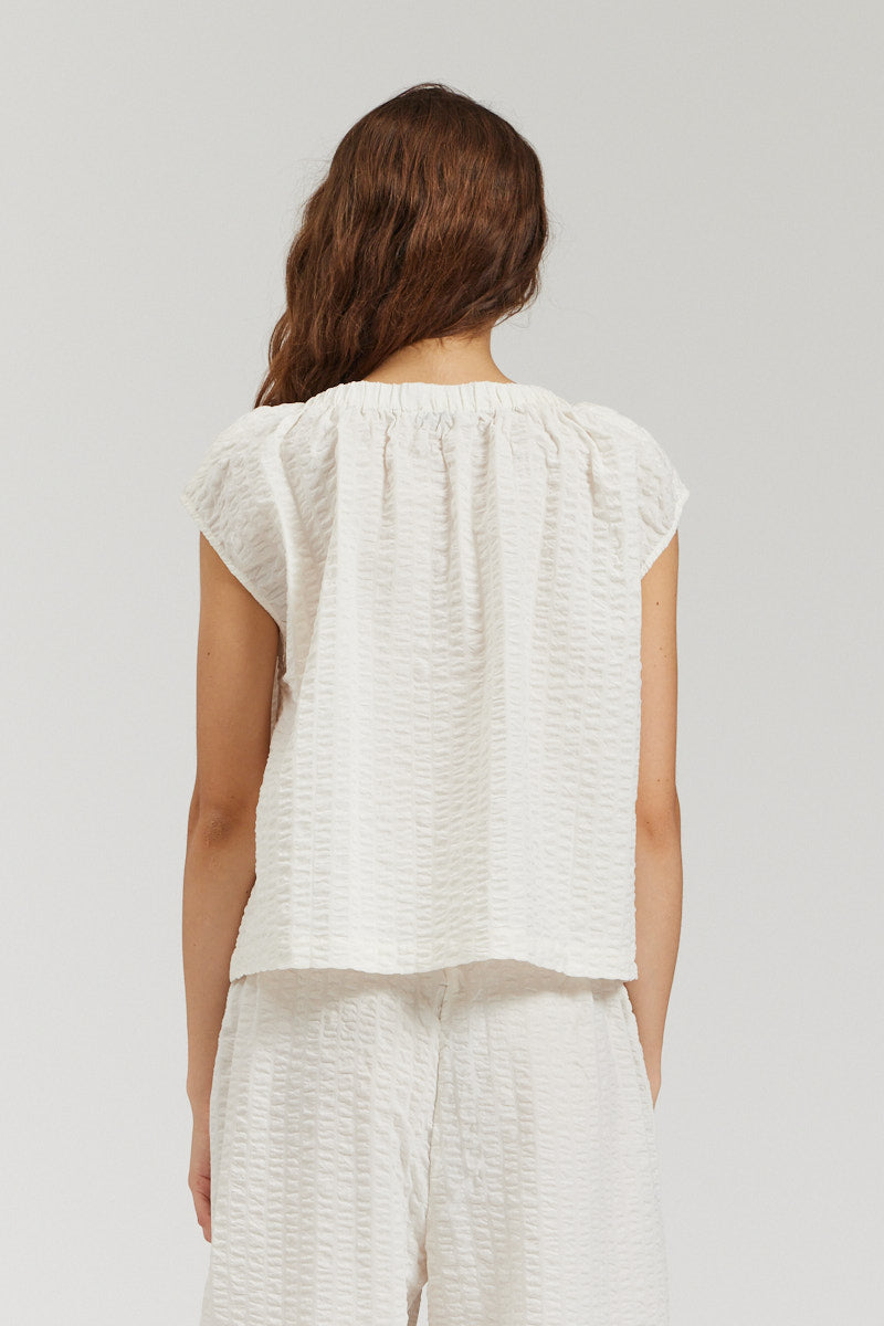 Gathered Boatneck Blouse