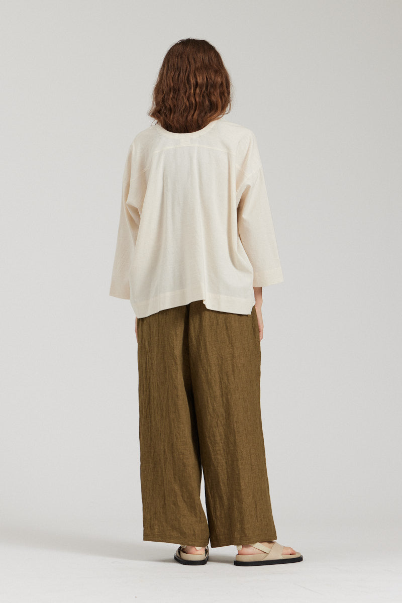 Boxy Cotton Linen Blouse