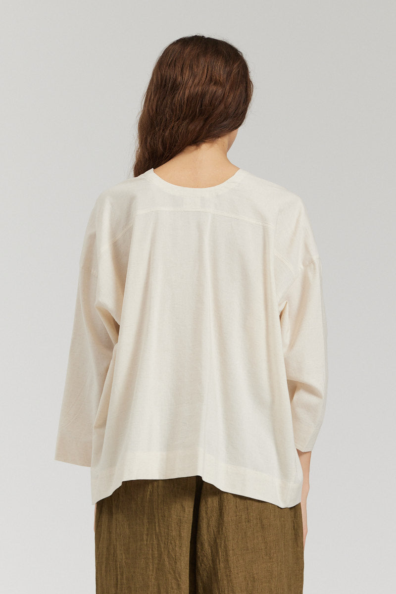 Boxy Cotton Linen Blouse