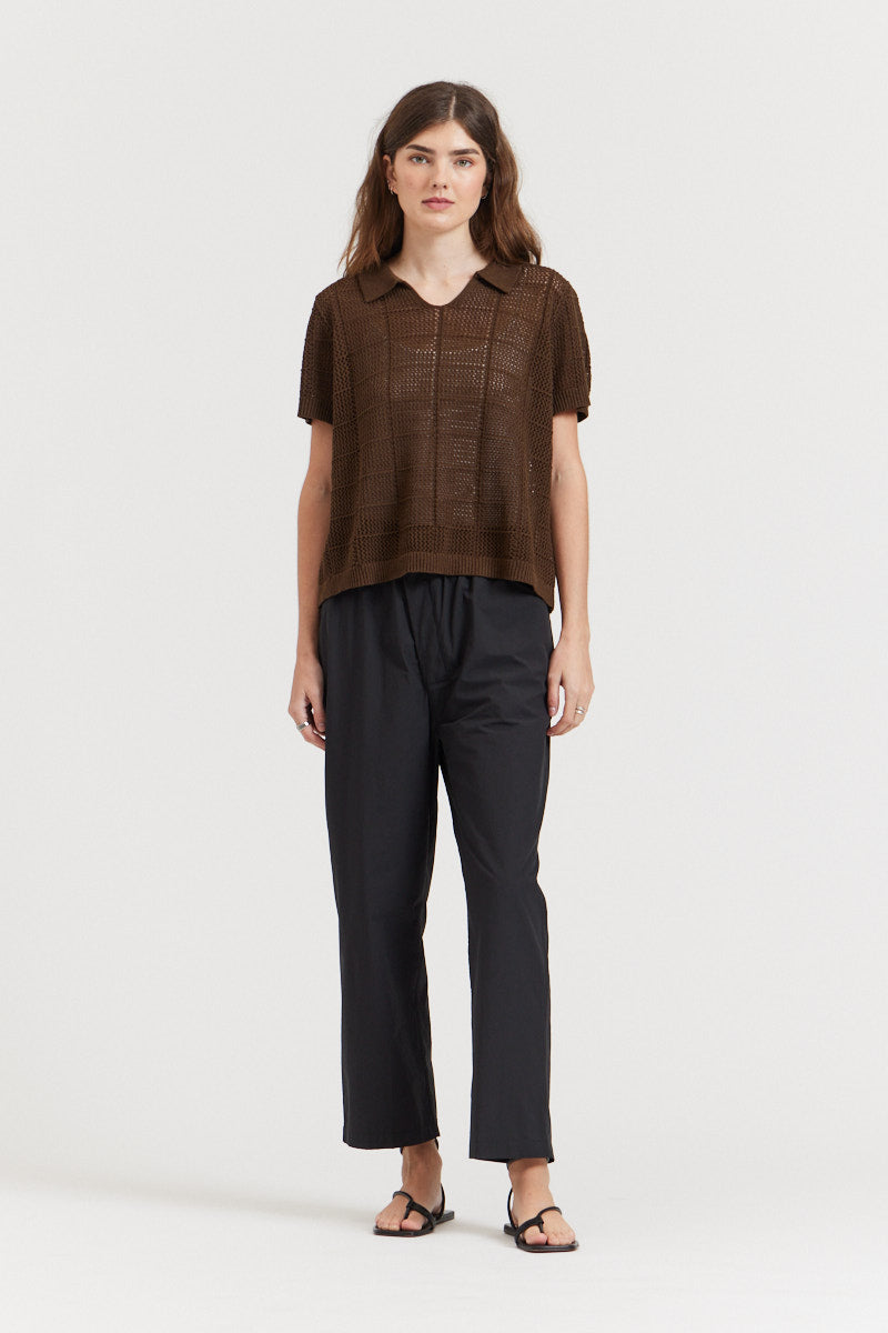 Collared Knit Top