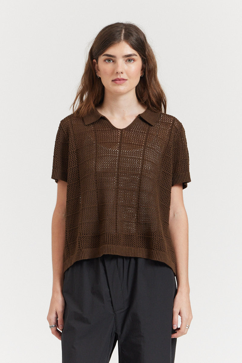 Collared Knit Top