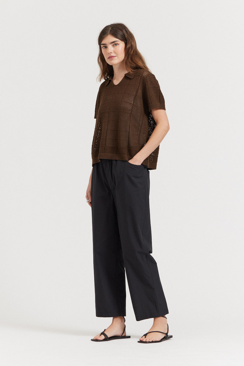 Collared Knit Top