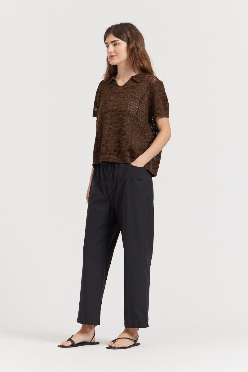 Collared Knit Top