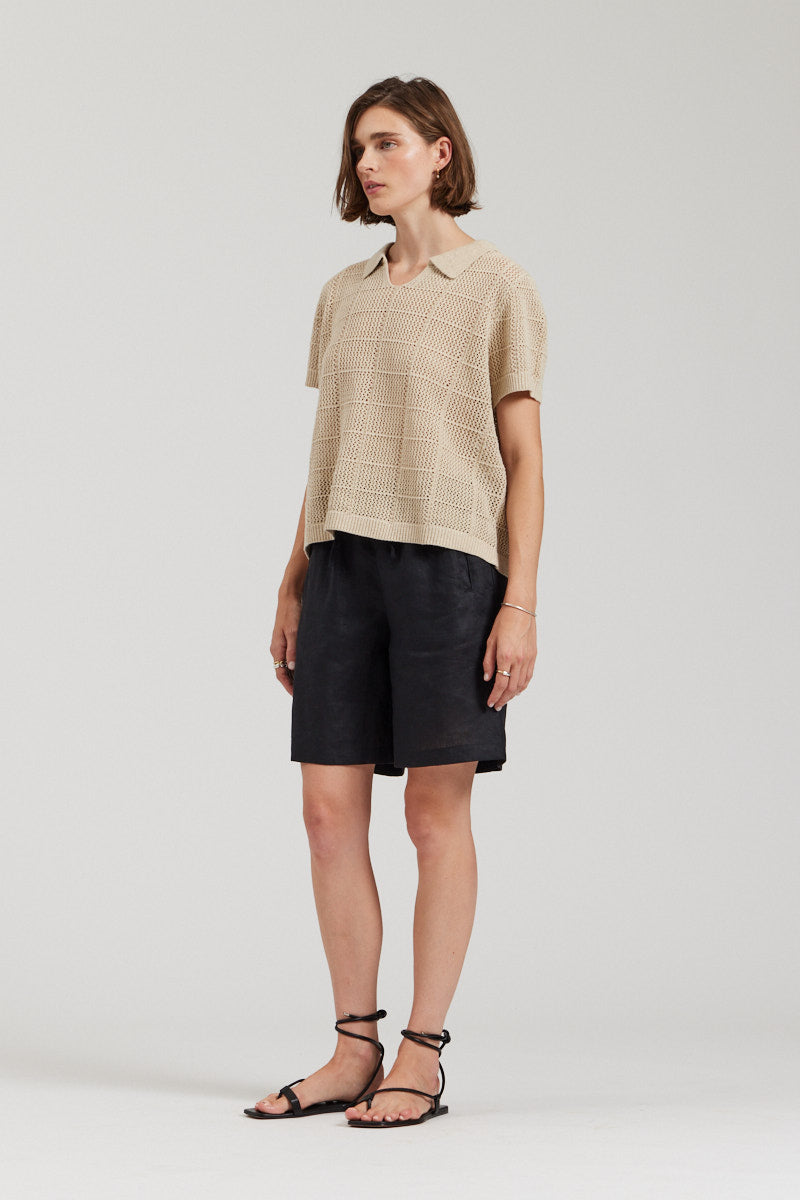 Collared Knit Top