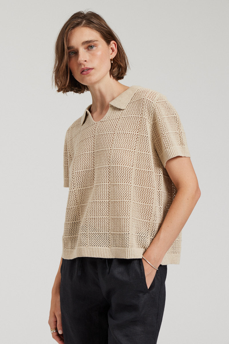 Collared Knit Top