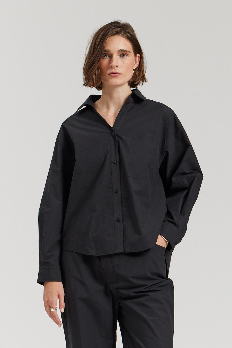 Loose Cotton Shirt Black / Medium