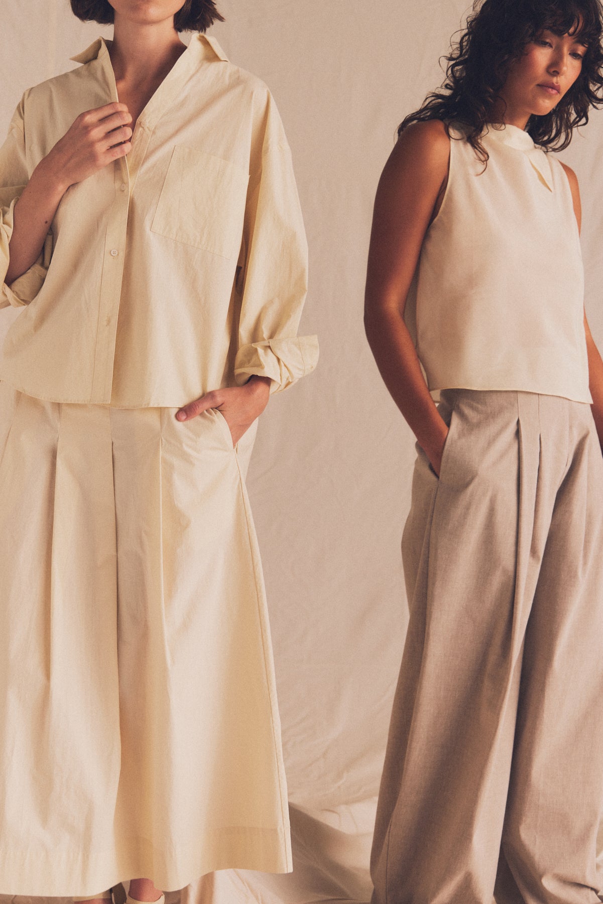 Pleated Cotton Skirt