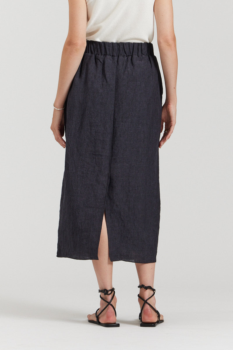 Linen Midi Skirt