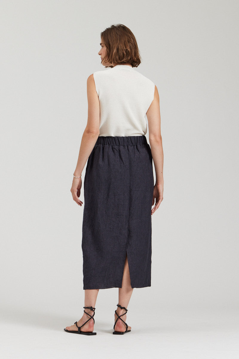 Linen Midi Skirt