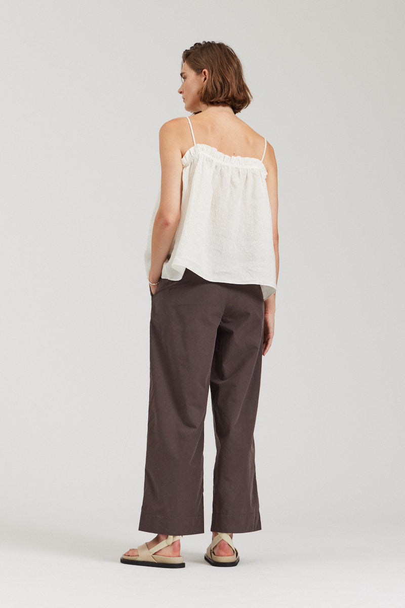 Linen Ruffle Tank