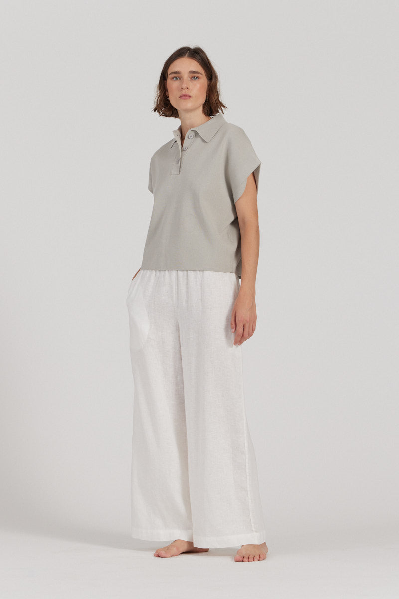 Collared Compact Knit Top