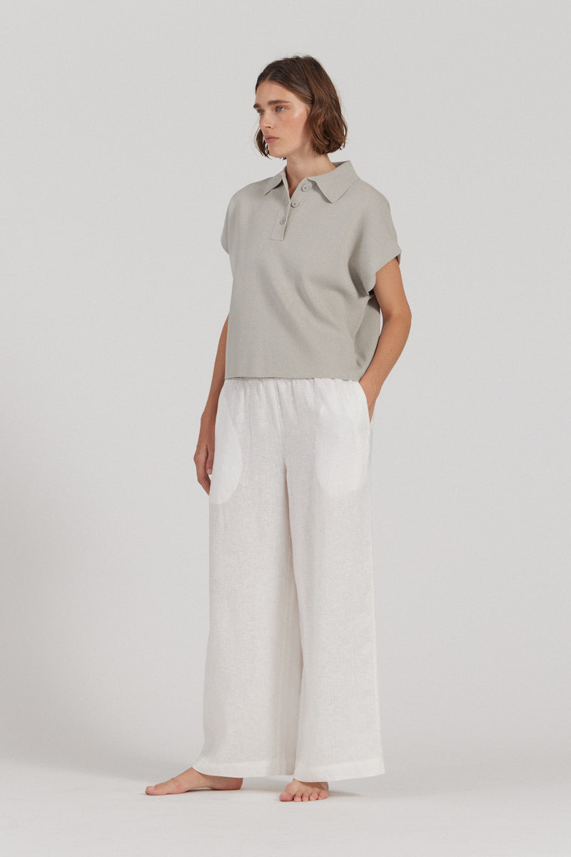 Collared Compact Knit Top