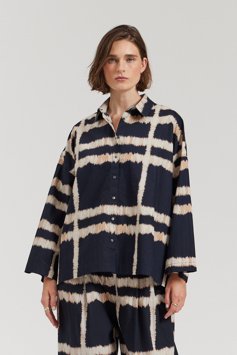 Oversized Cotton Print Shirt
