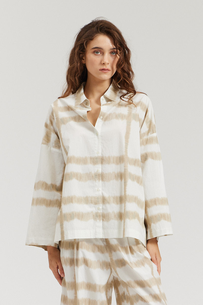 Oversized Cotton Print Shirt