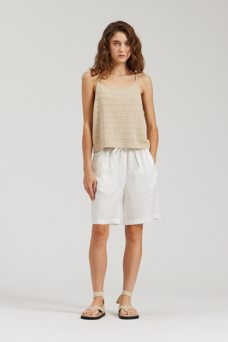 Cotton Linen Knit Tank