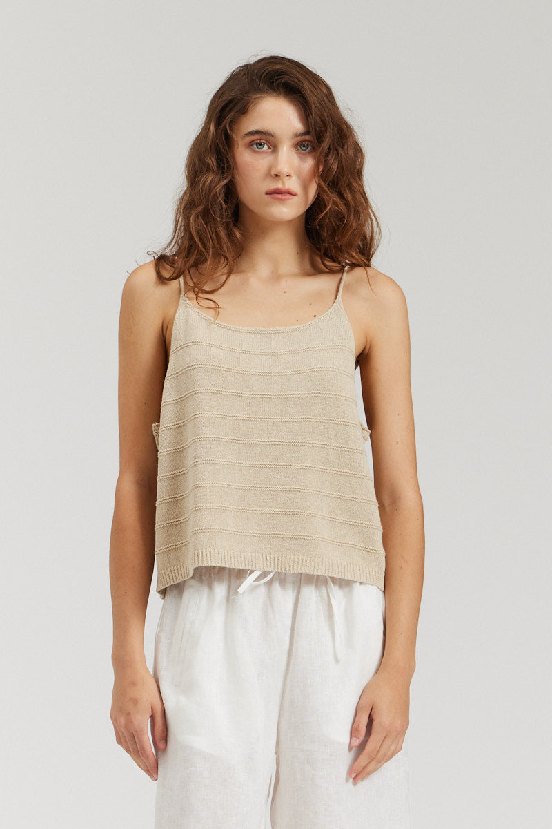Cotton Linen Knit Tank