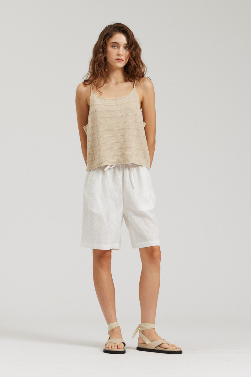 Cotton Linen Knit Tank