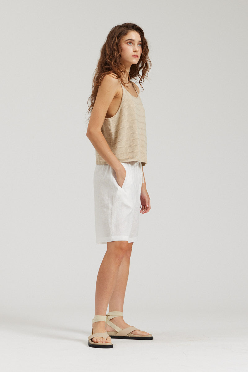 Cotton Linen Knit Tank