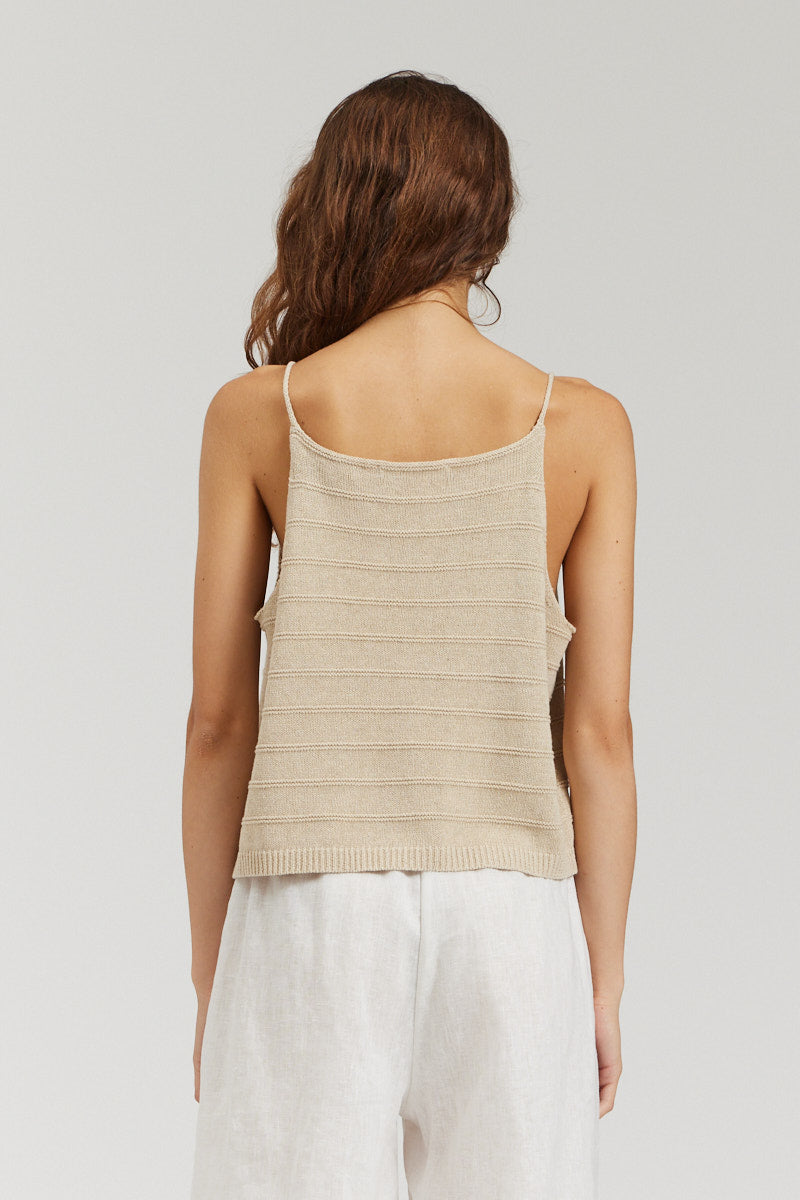 Cotton Linen Knit Tank