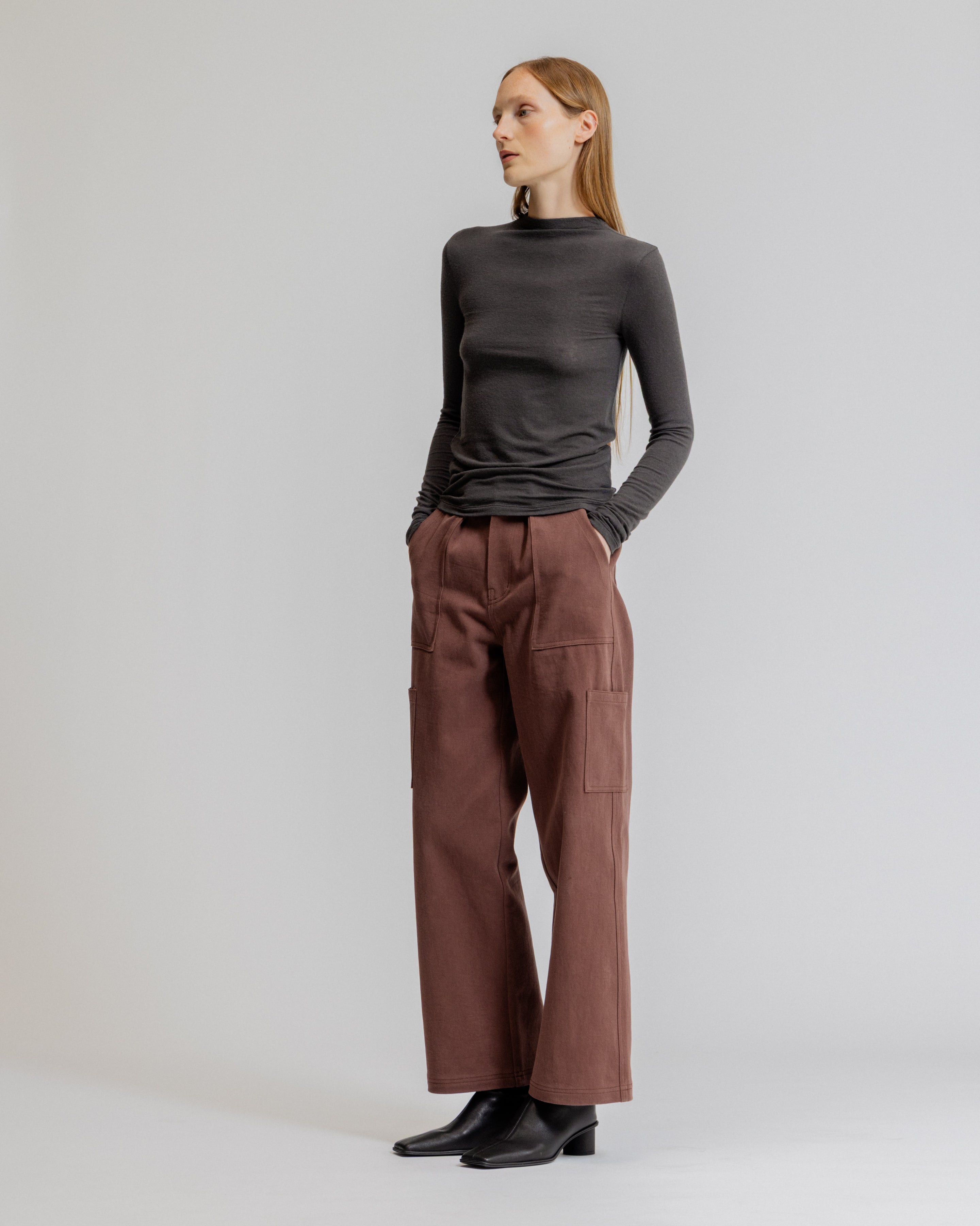 Mock Neck Long Sleeve Tee