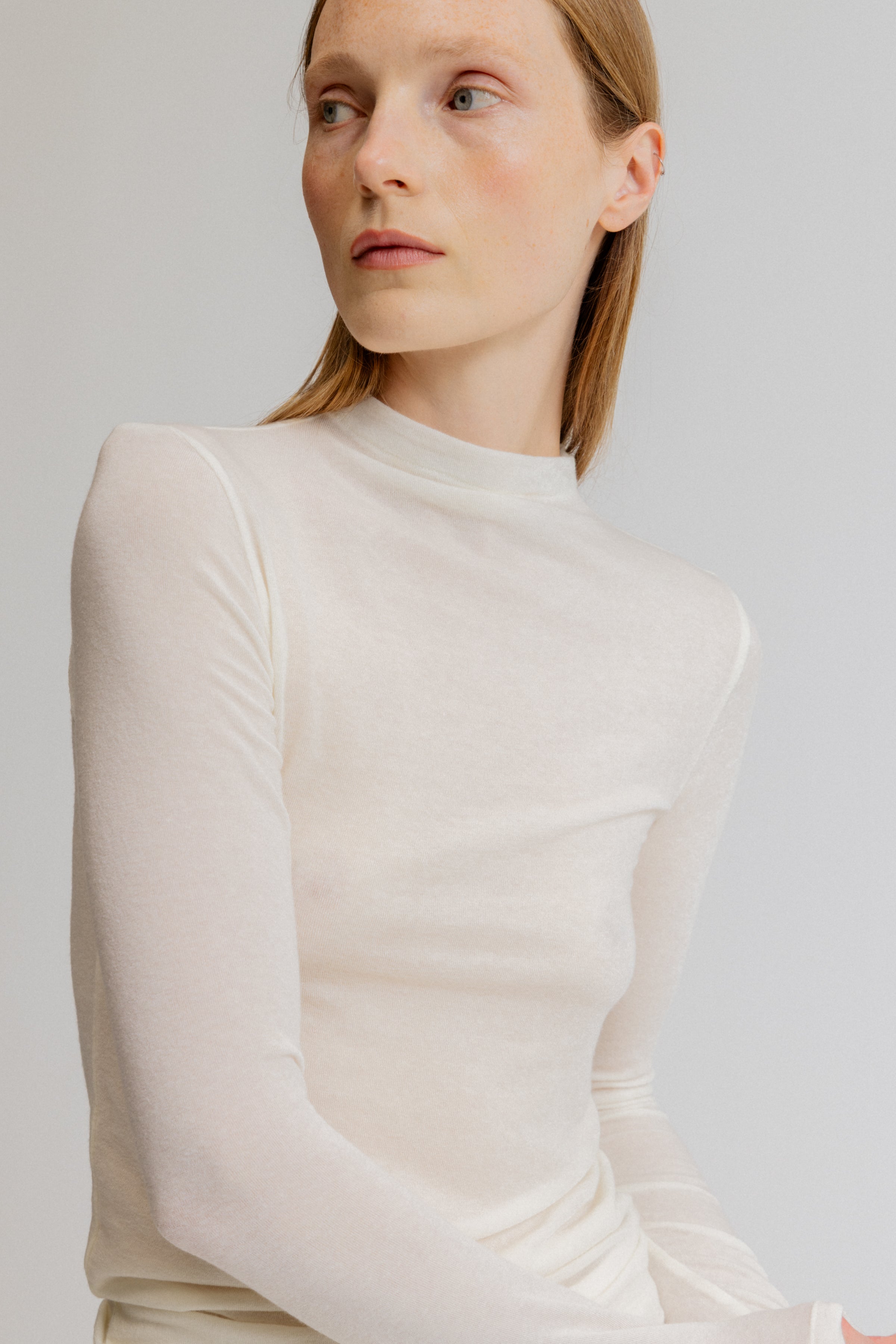 Mock Neck Long Sleeve Tee