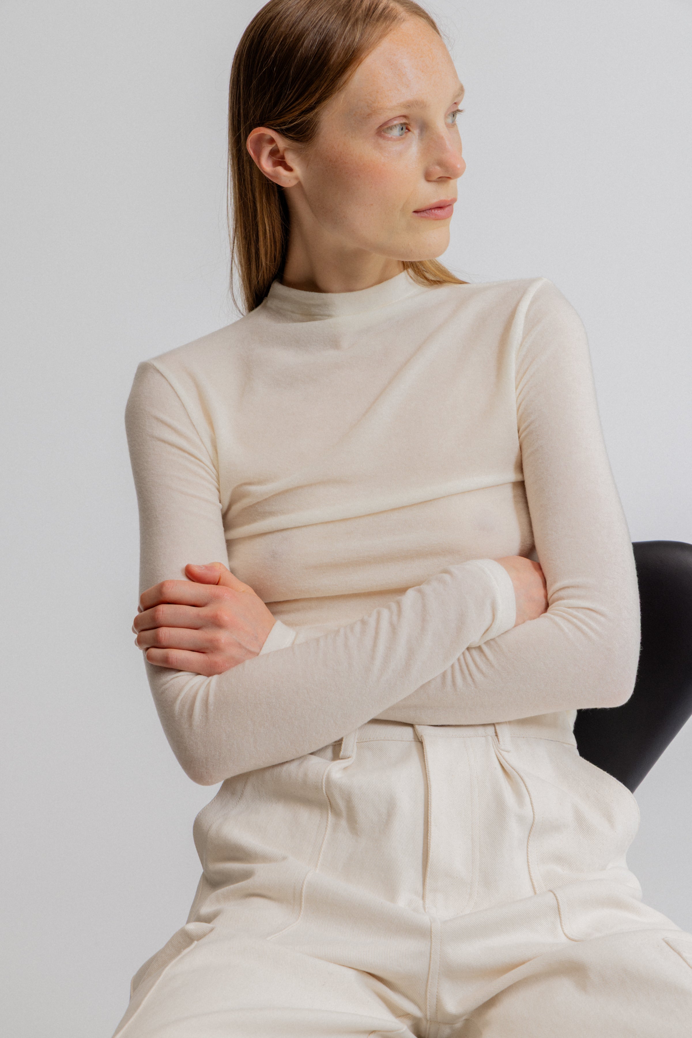 Mock Neck Long Sleeve Tee